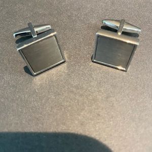 Cufflinks Brush Silvertone
